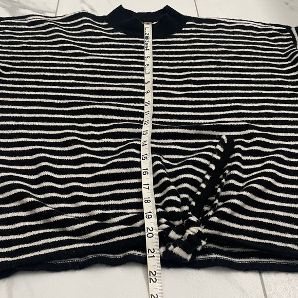 LOFT Mock Neck Turtleneck Front Tie Sweater Wool Blend Drop Shoulder Roomy SZ M - Picture 5 of 11